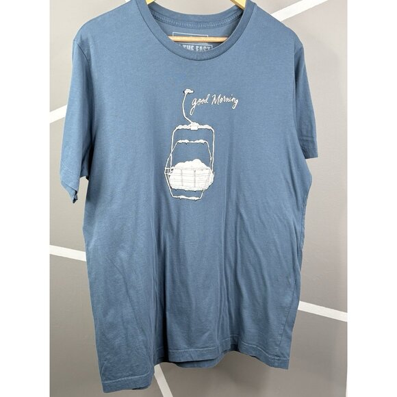 Ski The East Graphic Crewneck Tee T-Shirt Men’s XL Snow Lift Blue Cotton - Picture 1 of 11